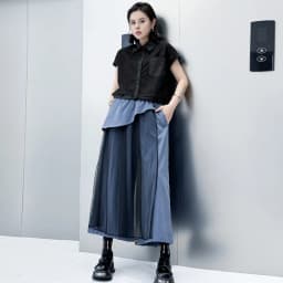 Personality Mesh Patchwork Design High Waist Wide Leg Pants Summer Woman Y2K Clothes Harajuku High Street Pants Pantalones