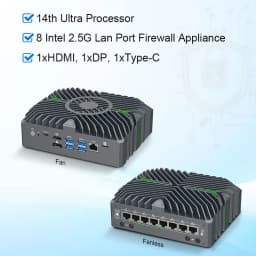 8x2.5G LAN Firewall Mini PC Intel Core Ultra 5 125U VPro IoT AI Edge Industrial Computer Network Server pfSense OPNsense Router