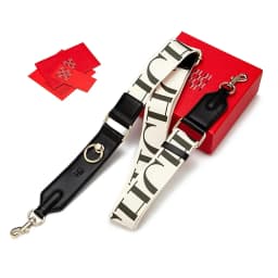 CH Wide Shoulder Bag Strap Set With Monogram Print Leather Accents And Heavy Duty Metal Hardware For Daily Use