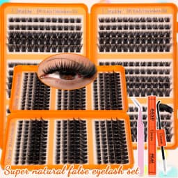 Individual Lash Extensions Kit Wispy Eyelash Clusters Mix Styles Thick D Curl Lashes Clusters DIY Use Reuseable