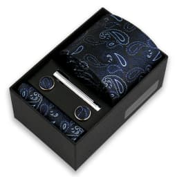 Luxury Tie Set For Men Business Gift Box Wedding Party Fashion Men Tie Set Paisley Handchief Cufflink Tie-Clip Suit Gift For Man