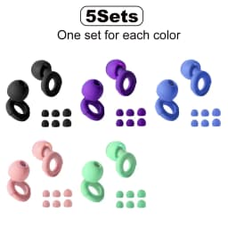 HUAK Soft Silicone Earplugs Noise Cancellation, Comfortable, Sleeping Earplugs Swimming Earplugs Silicone - Ear Tips In XS/S/M/L