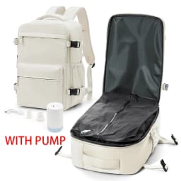 Vacuum Compression Backpack with Pump, Wizzair Easyjet Cabin Bag Travel Backpack for Women Men, Airplane Hand Luggage Laptop Bag