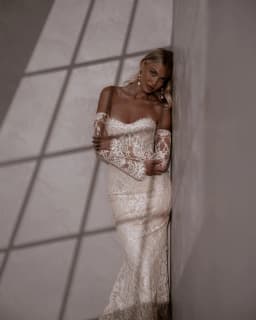 Charming Removeable Sleeves Sweethart Full Lace Mermaid Wedding Dresses Sweep Trian Custom Made Bridal Grown Vestido De Noival
