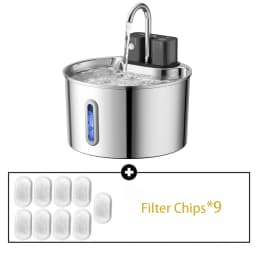 2.2L stainless steel wireless charging induction pet water dispenser, built-in sensor self-circulating water dispenser