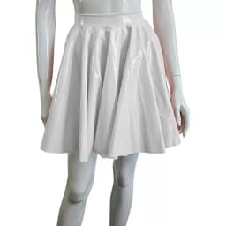 Plus Size Sweet Girl A-Line Goth Skirts Casual PVC Bottoms High Waist Faux Latex Slim Fit Mini Skirt Women Solid Sexy Club Skirt