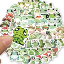 100PCS Cute Cartoon Frog Stickers Creative Handbooks Phone Cases Laptop Suitcases Water Cups Waterproof Stickers