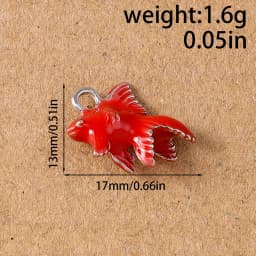 5pcs Cute Enamel Fish Charms Goldfish Pendants for Necklace Earrings Bracelet DIY Jewelry Making Accessories Supplies