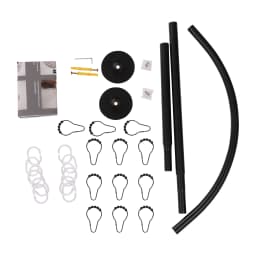 Shower Curtain Rail L Shape No Drilling Shower Rail Corner Bathtub Stainless Steel Telescopic Rod with Shower Curtain Rings