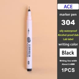 ACE 304 314 324T Dual Tip Quick Dry Oil Based Marker Pen for Lab Hospital Use Resistant to 75% Alcohol Professional Marking Tool