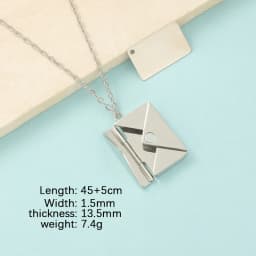 Fnixtar Detachable Envelope Pendant Necklaces Mirror Polish Stainless Steel Creative Love Letter DIY Necklace 10 PCS/lot