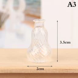 1Pc 1:12 Dollhouse Miniature Vase Glass Candy Jar Simulation Candy Bottle Flower Plant Vases Model Doll House Decor Toy