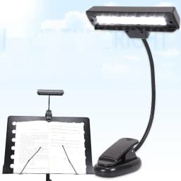 10 LED White Reading Orchestral Sheet Music Stand Light Lamp Battery Version