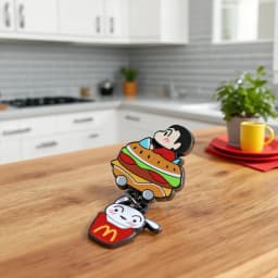 2026 New Crayon Shin-chan Enamel Pin Hamburger Dangle Brooch Anime Metal Lapel Badge Backpack Clothes Decor Jewelry Gift