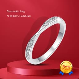 New Women's 1.0-5.5mm Full Moissanite Ring Shiny Wedding Eternal Ring 100% S925 Pure Silver Jewelry Classic Party Ring