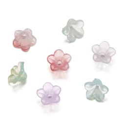 50Pcs Gradient Flower Acrylic Beads Bellflower Spacer Beads Caps for DIY Charms Bracelets Jewelry Making Findings Accessories