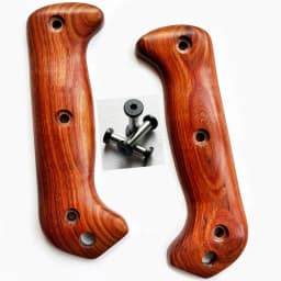 1pair Natural Solid Wood Handle Patch for KB Bk2 Knife Handle Modification Parts with Screw Knife Handle Grips DIY Accessories