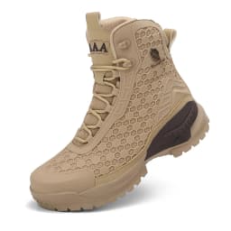 High-Top Leather Men's Boots Breathable Desert Combat Boots Outdoor Non-slip Hiking Boots Men Motorcycle Boots Work Ankle Boots
