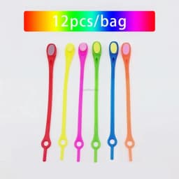 12 Pcs Silicon Elastic Laces Sneakers Shoelaces Without Ties Rubber Band for Casual Shoes Men Women Sport Shoes Lazy Accessories