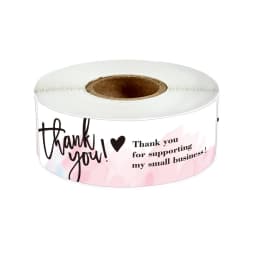 120pcs Rectangle Thank You For Your Order Sticker for packaging Stationary Stickers Roll Black Pink Transparent Thank you labels