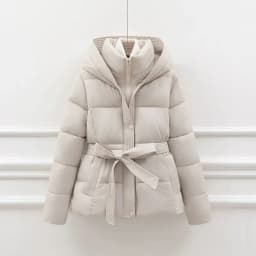 European Double-layer Collar Down Cotton Jacket Women Winter 2025 New Fashionable Lamb Wool Warm Sports And Casual Slim Jacket