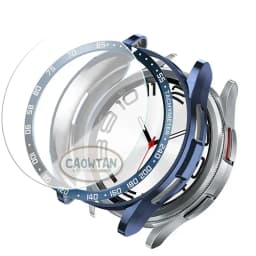 Tempered Glass+Bezel+Case For Samsung Galaxy Watch 6 Classic 43mm 47mm Cover TPU Bumper All-Around Protector Clear Screen Bezels
