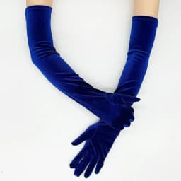 Elegant Velvet Solid 53cm Long Gloves Women Fluffy Gloves Full Finger Party Evening Dress Etiquette Stage Performance Gloves
