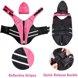 Reflective Dog Life Jacket Vest Removable Neck Float High Buoyancy Dogs Swimming Clothes, Pet Safety Swimsuit for Dog Cat
