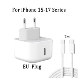 PD 40W For Apple Fast Charger For iPhone 17 Air 16 15 14 13 12 11 Pro Max Type C Quick Charging Data Cable UK EU Plug Adapter