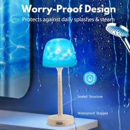 Waterproof Shower Lamp for Inside Shower RGB Bathroom Lamps Remote Touch Cordless Shower Light 16 Color LED Ocean Wave Projector