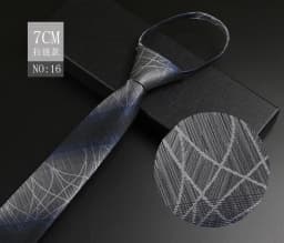 Luxury 7cm Mens Tie Pre-tied Easy Wear Neck Tie For Men Zipper Lazy Pre-tied Business Wedding Stripes Plaid Women Necktie