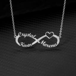 Custom Heart Names Infinity Necklaces For Women Men Stainless Steel Customized Necklace Pendant Personalized Chain Jewelry Gift