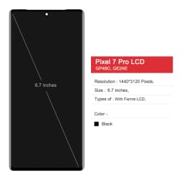 6.7'' Super AMOLED For Google Pixel 7 Pro GP4BC Lcd Display Digital Touch Screen Replacement For Google Pixel 6 Pro GLUOG Screen