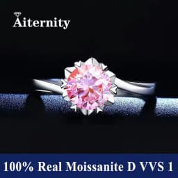 Classic 6 Prong Diamond Ring D Color 1ct Moissanite VVS Round Cut Lab Diamond Ring for Women Engagement Wedding Band Jewelry