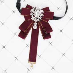 Gorgeous Bow Tie Vintage Luxury Lady Head Diamond Pearl Ribbon Tassel Brooch Chic Girls Elegant Costume Jewelry Collar Pin