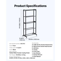 SucceBuy 5/7 Tier 3D Printer Filament Storage Rack Filament Spool Holders Storage Shelves for Home Office 3D Printing Studio