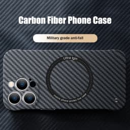 Ultra Thin Carbon Fiber Magnetic Case for iPhone 18 Pro Max 17 Air 16 15 14 13 11 12 For Magsafe Charging Frameless Hard Cover