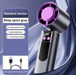Lenovo 199 High-speed Cooling Fan Usb Charging Digital Display Large Wind Turbine Handheld Portable Fan