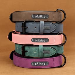 Dog Collars Personalized Custom Leather Dog Collar Name ID Tags For Small Medium Large Dogs Pitbull Bulldog Beagle Correa Perro