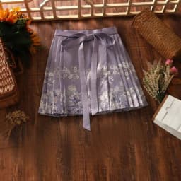 Chinese Style Improved Ming Dynasty Exquisite Printed Horse-face Skirt Women High Waist All-match Pleated Mini Horse-face Skirt