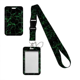 Simple Marble Heart Rainbow Card Holder with Buckle Lovely Hanging Rope ID Pass Hang Accessories Holder Lanyard Passr Case