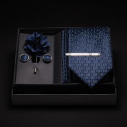 JEMYGINS New Designer Silver Gray Ties For Men Wedding Party Neck Tie Pocket Square Cufflink Pin Gift Box Set Gravat Accessories