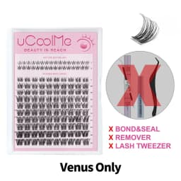 uCoolMe Venus Natural Cluster Lashes DIY False Eyelash Extensions Naturally Born Lash Look Long-lasting Waterproof Makeup Tools