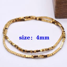 Plated Genuine Gold Color Retention AAA+ Natural Hematite Stone Spacer Loose Beads For Jewelry Making Diy Bracelets Finding