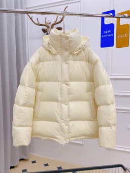 Schinteon Women White Duck Down Jacket with Removable Hood Warm Autumn Winter Outwear Simple Solid Color Casual Over Size Coat