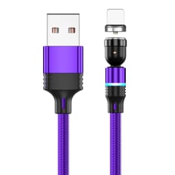 AUFU 3 in 1 540 Rotate Magnetic Type C Cable Micro USB Magnet Fast Charging Cable With LED For iPhone Xiaomi Huawei Samsung POCO