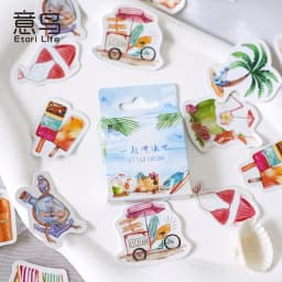 46pcs Deep Sea Theme Cute Animal Decorative Boxed Stickers for Scrapbooking Diary Journal Planner Stationery Album Phone Label