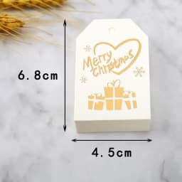 50pcs Merry Christmas Gift Tags Red White Paper Cards Labels Xmas New Year Party Bags Boxes Packaging Hang Tag Navidad Supplies
