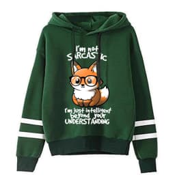 Women’s Graphic Just Intelligent Beyond Your Understanding Long Sleeves Casual Versatile Pullover Cute Fox Hoodies Autumn Tops