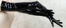 28 Colors Glossy PVC Five Fingers Gloves Long Hand Mittens Women Work Arm Length Gloves Ladies Club Stage Perform Costumes 7XL